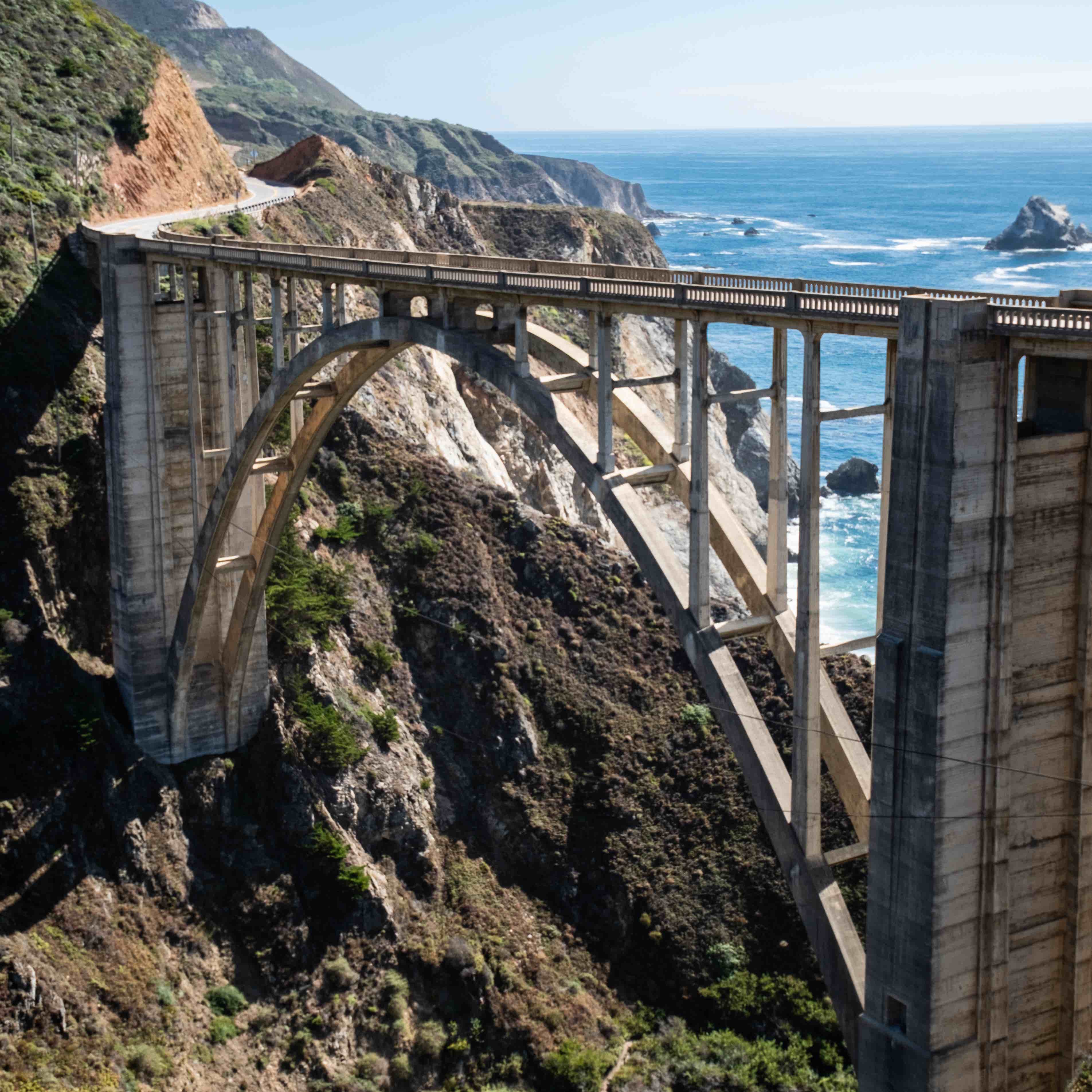 Bixby Bridge along Route 1 on the coast of California